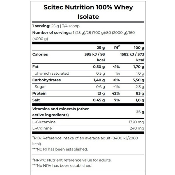 Scitec Nutrition 100% Whey Isolate 700g