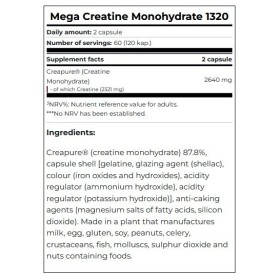 Mega Creatine Monohydrate 1320 (120 caps)