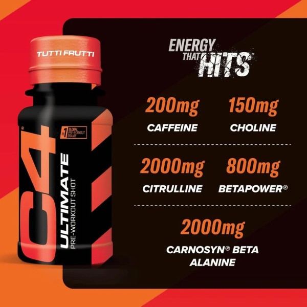 CELLUCOR Cellucor C4 Ultimate Pre Workout Shots Box (12 Bottles)