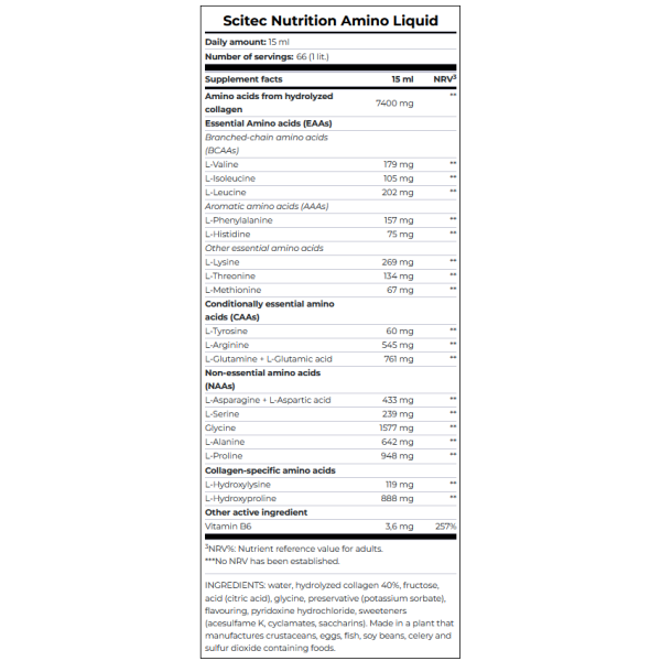 Scitec Nutrition Amino Liquid (1 lit.)