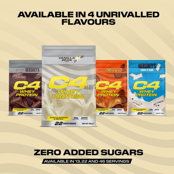 CELLUCOR C4 Whey Protein Powder - 22 Servings Vanilla Bean