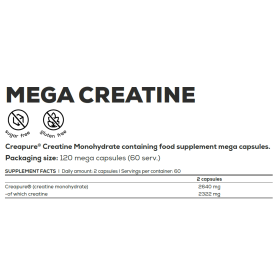 BiotechUSA Mega Creatine - 120 megacapsules