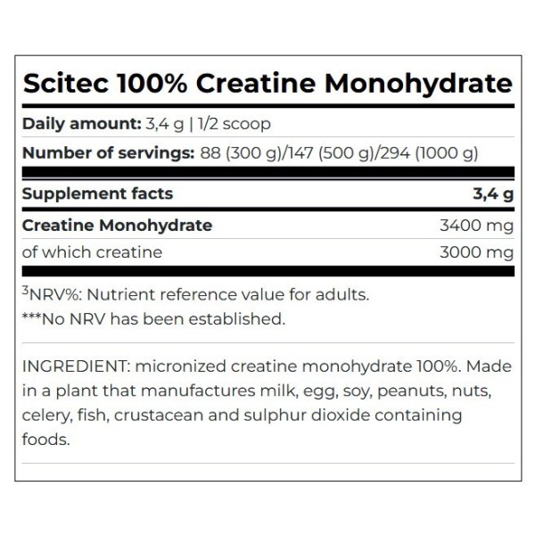Scitec Nutrition 100% Creatine Monohydrate (500 gr.) 31,90 €