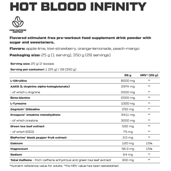 Scitec Nutrition Hot Blood Infinity (350 gr.)