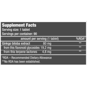 BiotechUSA Ginkgo Biloba 90 tabs